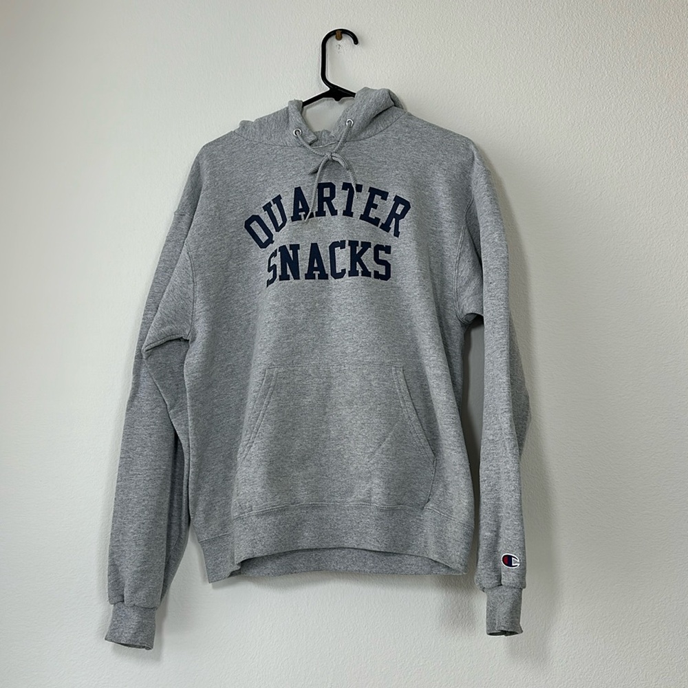 Quarter Snacks Champion Hoodie, Heather Grey, Size M